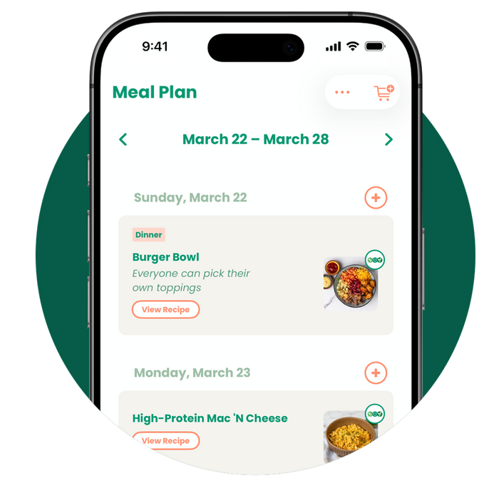 meal plan on the app