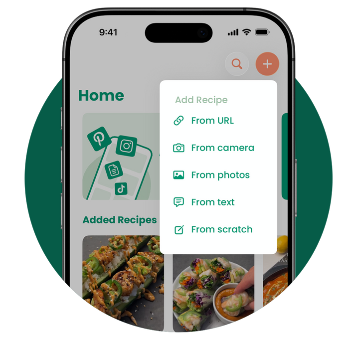 menu options on app