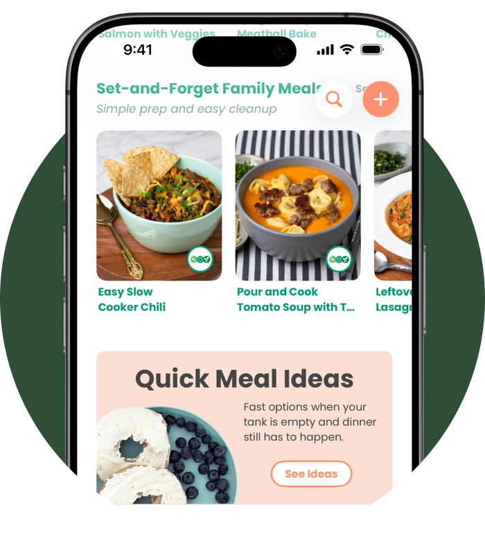 recipes in line on an app