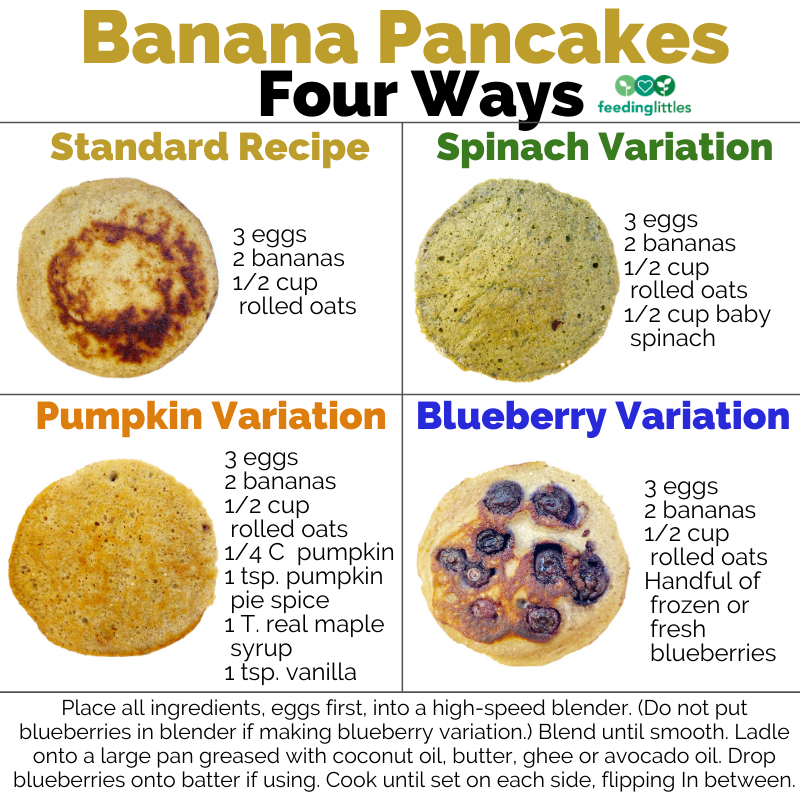 Banana Pancakes: 4 Ways - Feeding Littles